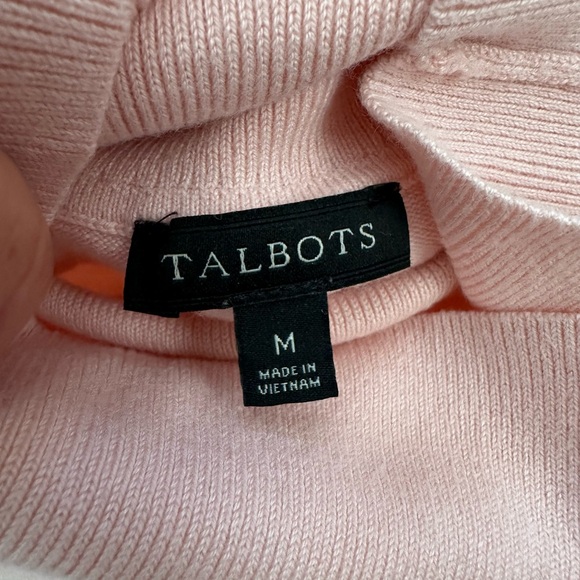 Talbots Petal Pink Cotton Turtleneck Sweater - Picture 3 of 6